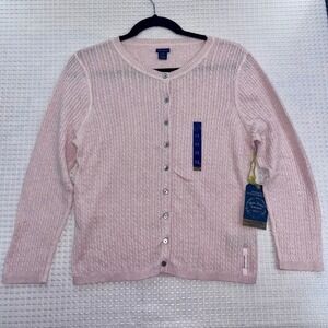 NWT Polo Jeans Company Ralph Lauren Cable Knit Cardigan Sweater Pink XL